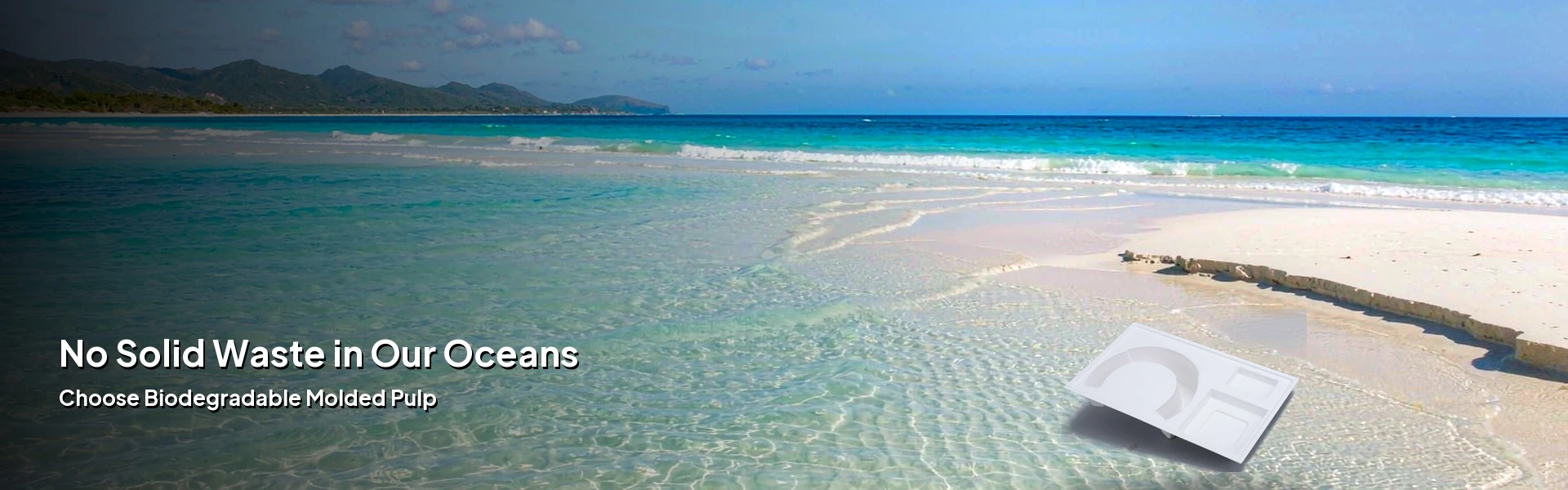 No solid waste in our oceans choose biodegradable molded pulp